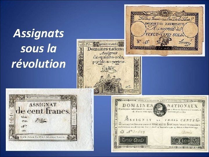 Assignats sous la révolution 