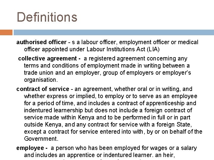 Definitions authorised officer - s a labour officer, employment officer or medical officer appointed