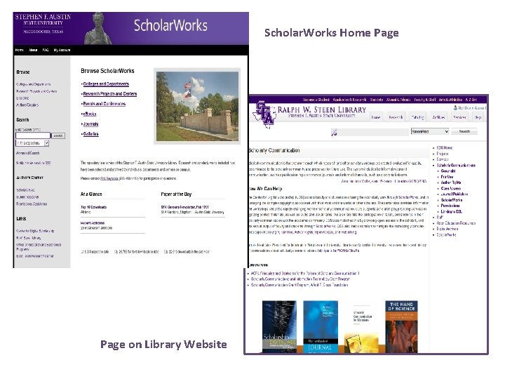 Scholar. Works Home Page on Library Website 