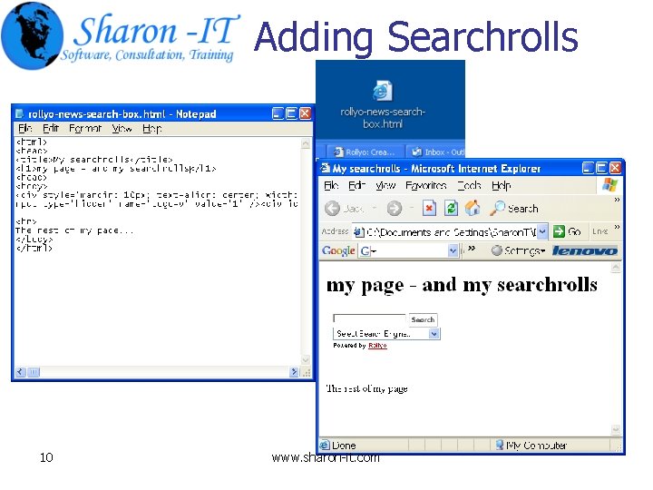 Adding Searchrolls 10 www. sharon-it. com 