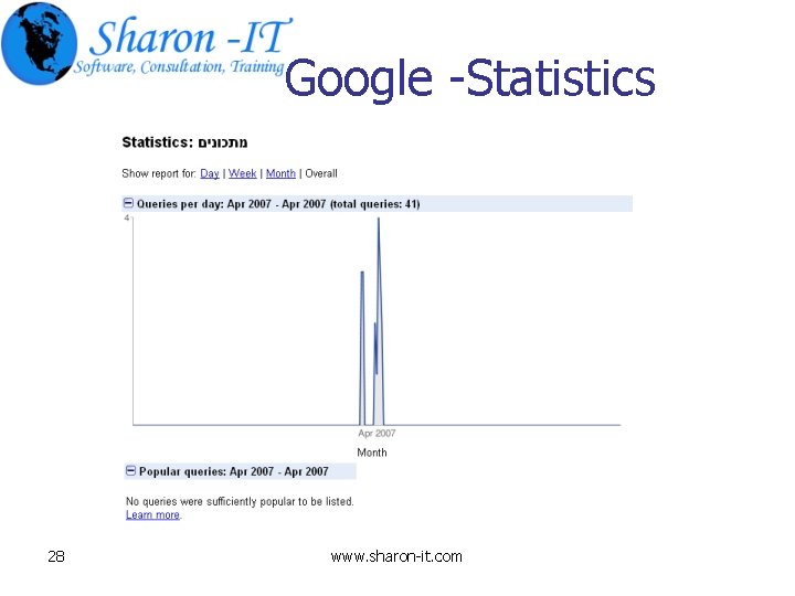 Google -Statistics 28 www. sharon-it. com Google -Statistics 28 www. sharon-it. com