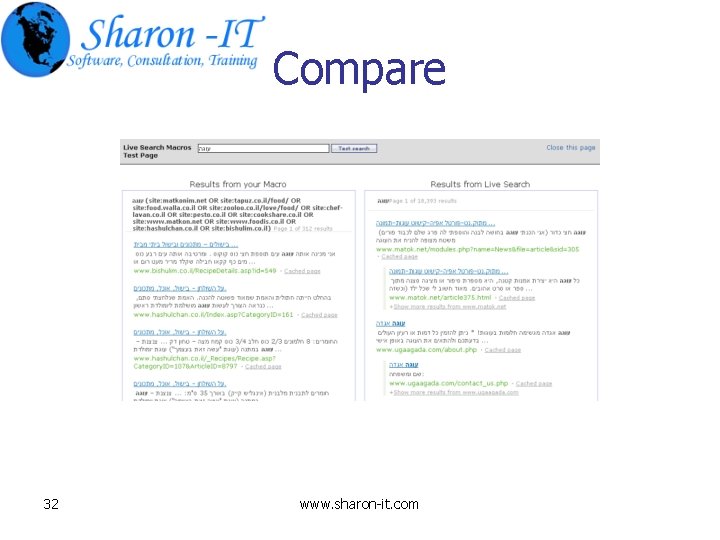 Compare 32 www. sharon-it. com Compare 32 www. sharon-it. com