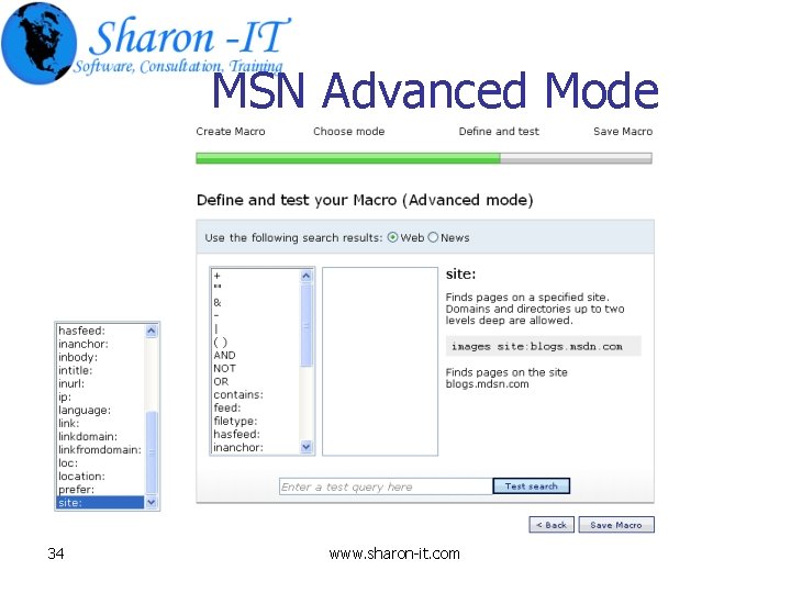 MSN Advanced Mode 34 www. sharon-it. com 