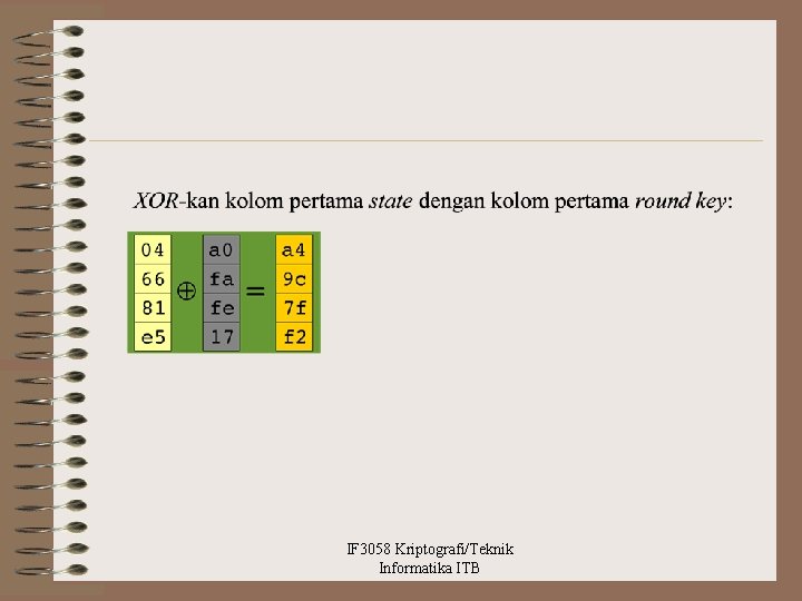 IF 3058 Kriptografi/Teknik Informatika ITB 