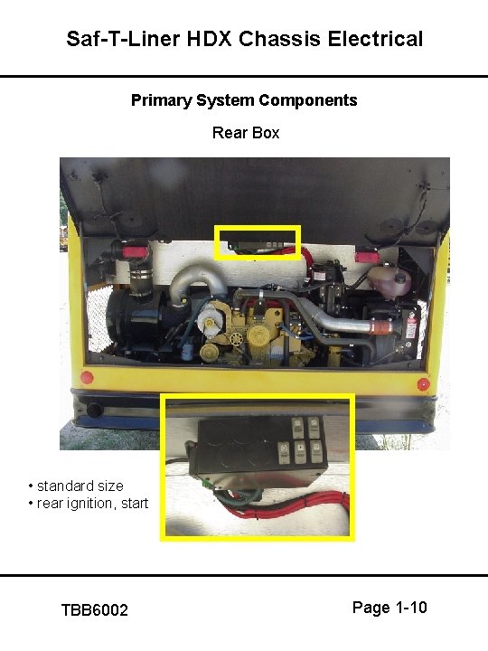 Saf-T-Liner HDX Chassis Electrical Primary System Components Rear Box • standard size • rear