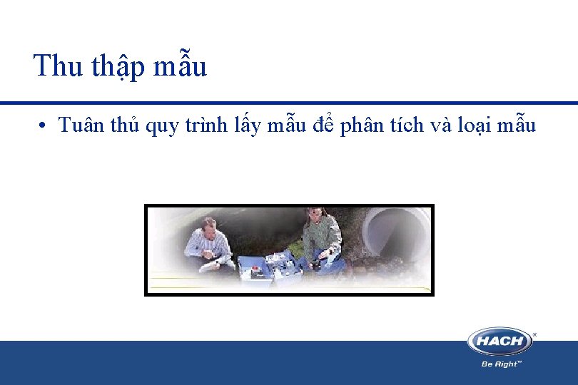 Thu thập mẫu • Tuân thủ quy trình lấy mẫu để phân tích và