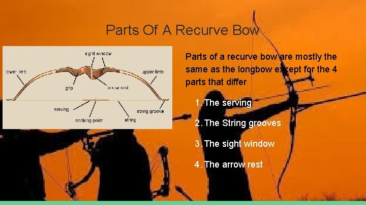 Parts Of A Recurve Bow Parts of a recurve bow are mostly the same