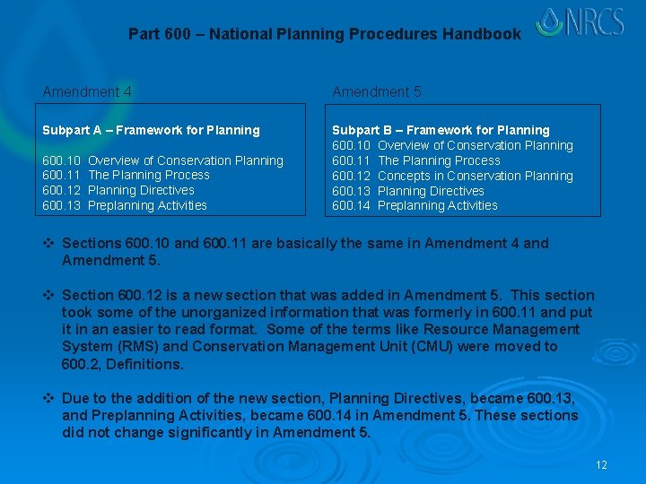 Part 600 – National Planning Procedures Handbook Amendment 4 Amendment 5 Subpart A –