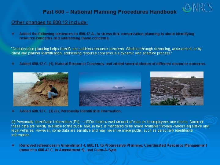 Part 600 – National Planning Procedures Handbook Other changes to 600. 12 include: v