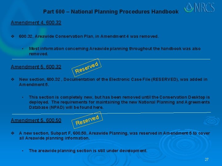 Part 600 – National Planning Procedures Handbook Amendment 4, 600. 32 v 600. 32,