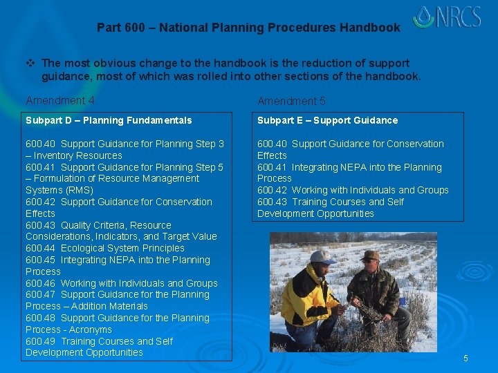 Part 600 – National Planning Procedures Handbook v The most obvious change to the