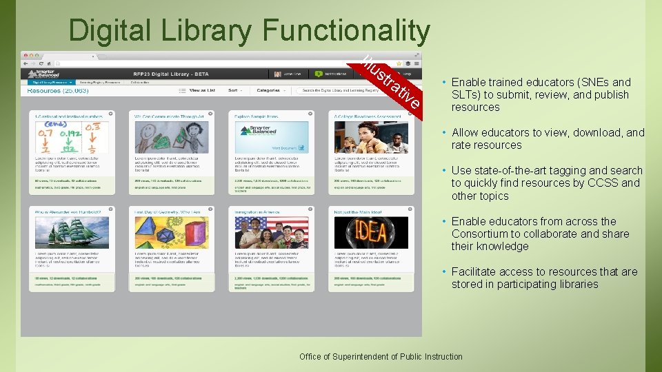 Digital Library Functionality Illu st ra tiv e • Enable trained educators (SNEs and