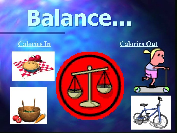 Balance… Calories In Calories Out 