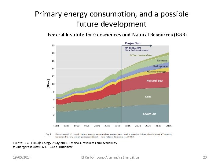 Primary energy consumption, and a possible future development Federal Institute for Geosciences and Natural