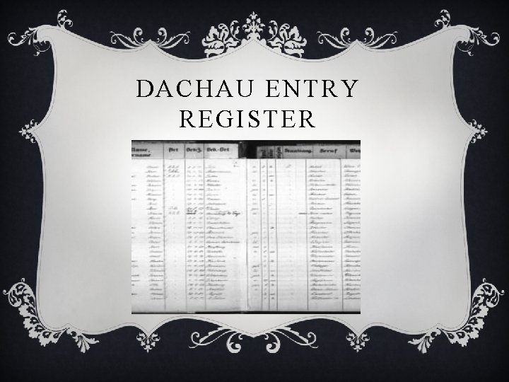 DACHAU ENTRY REGISTER 