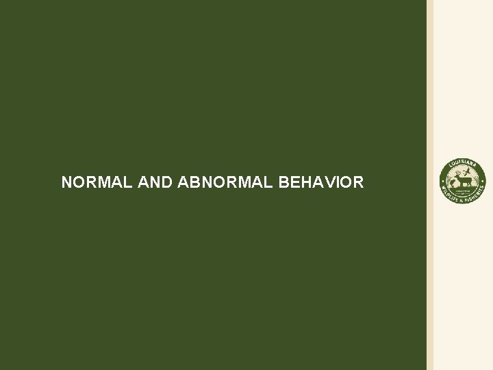 NORMAL AND ABNORMAL BEHAVIOR 