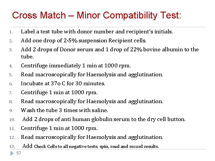 Cross Match – Minor Compatibility Test: 1. 2. 3. 4. 5. 6. 7. 8.