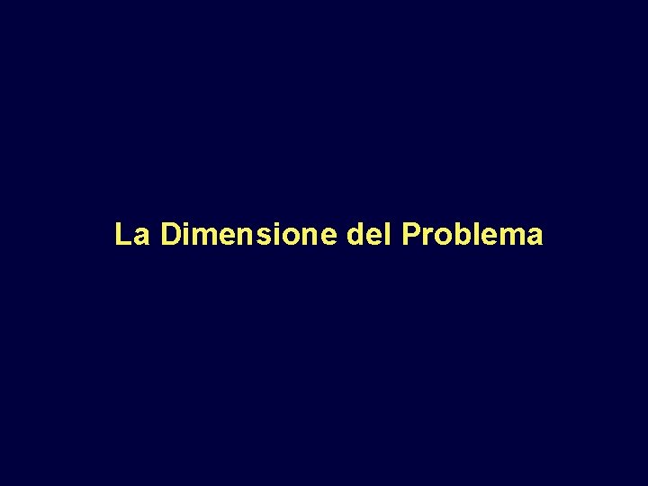 La Dimensione del Problema 