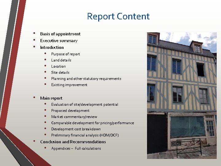 Report Content • • • Basis of appointment Executive summary Introduction • • •