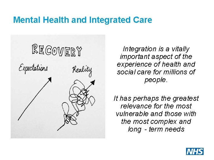 Mental Health and Integrated Care Integration is a vitally important aspect of the experience