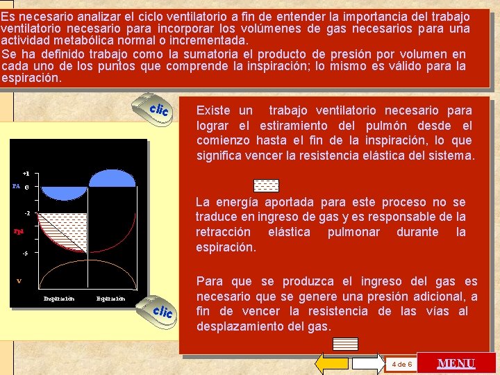 Es necesario analizar el ciclo ventilatorio a fin de entender la importancia del trabajo