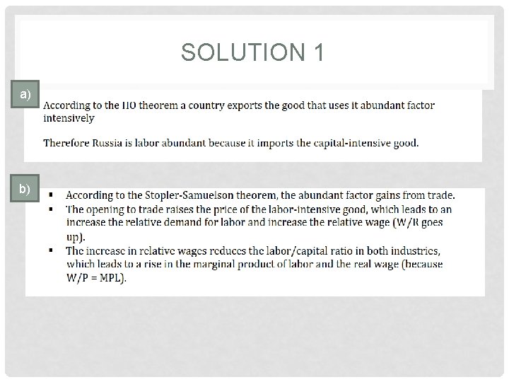 SOLUTION 1 a) b) 