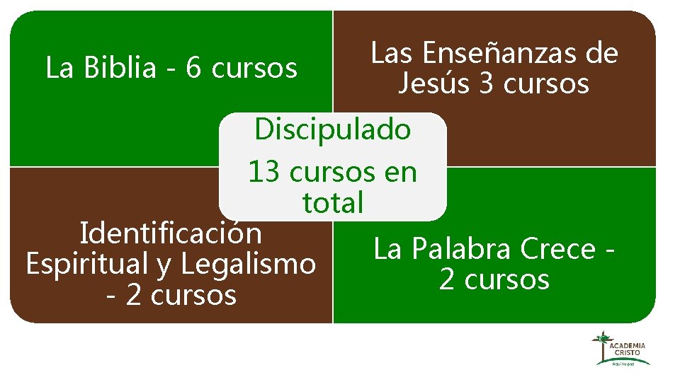 La Biblia - 6 cursos Las Enseñanzas de Jesús 3 cursos Discipulado 13 cursos