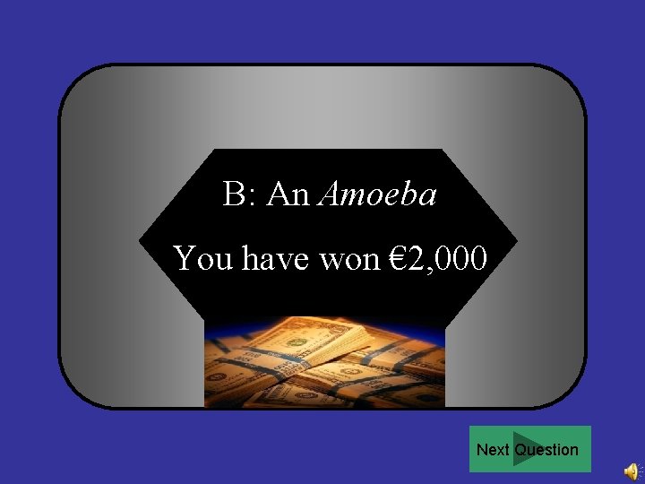 B: An Amoeba You have won € 2, 000 Next Question 