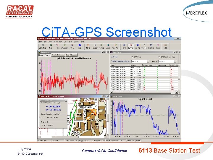 Ci. TA-GPS Screenshot July 2004 6113 Customer. ppt Commercial in Confidence 6113 Base Station
