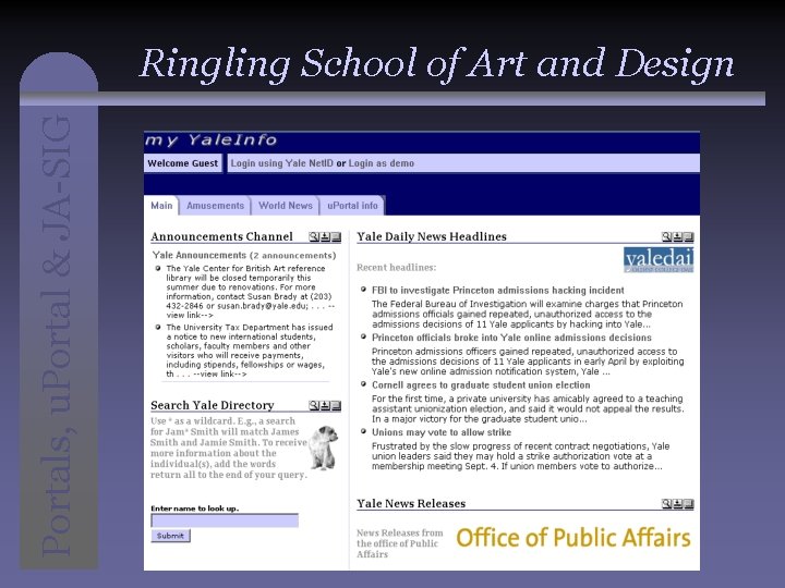 Portals, u. Portal & JA-SIG Ringling School of Art and Design 