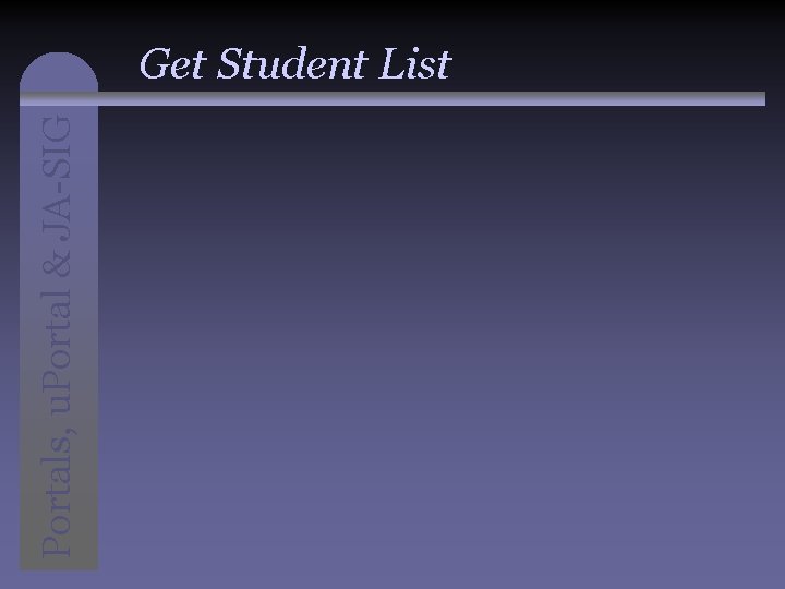 Portals, u. Portal & JA-SIG Get Student List 