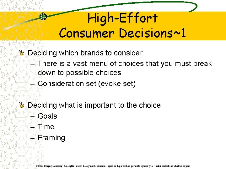 High-Effort Consumer Decisions~1 Deciding which brands to consider – There is a vast menu