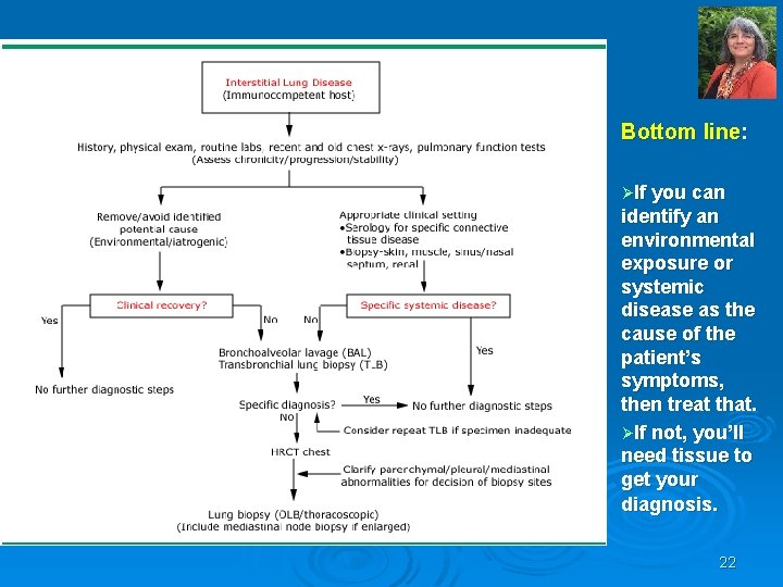 Bottom line: ØIf you can identify an environmental exposure or systemic disease as the