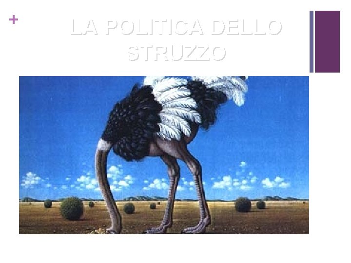 + LA POLITICA DELLO STRUZZO 