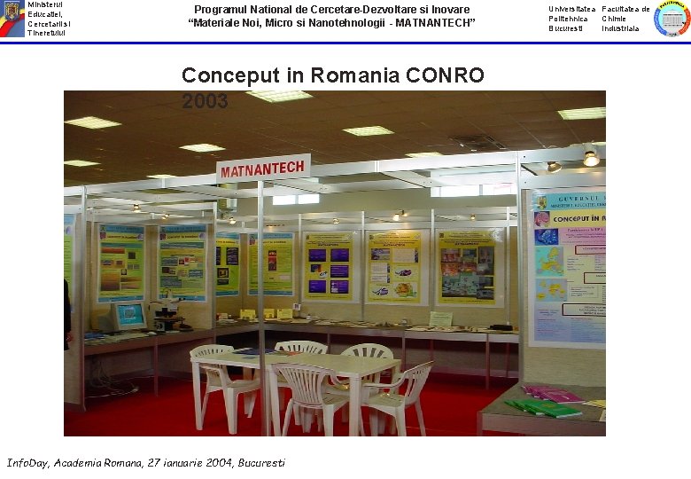 Ministerul Educatiei, Cercetarii si Tineretului Programul National de Cercetare-Dezvoltare si Inovare “Materiale Noi, Micro