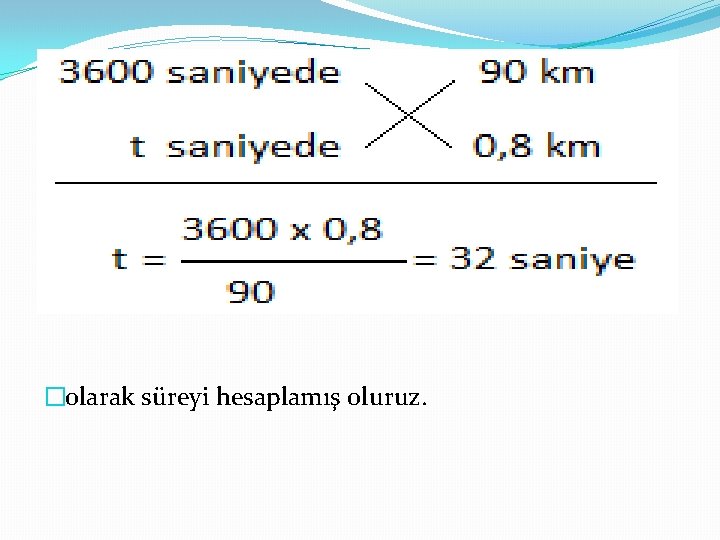 �olarak süreyi hesaplamış oluruz. 