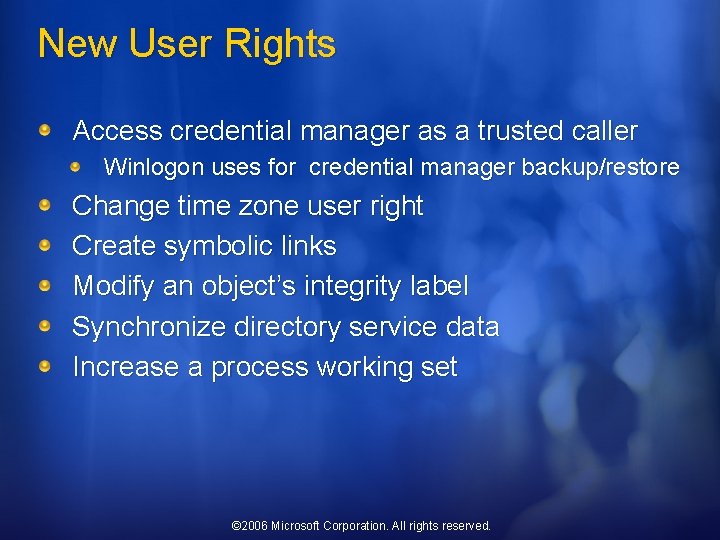 New User Rights Access credential manager as a trusted caller Winlogon uses for credential