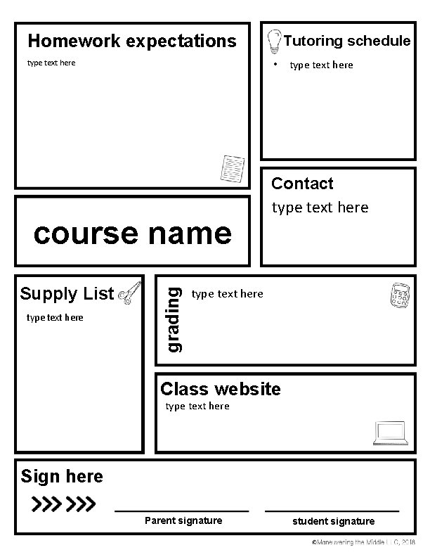 Homework expectations type text here • type text here grading course name Supply List Homework expectations type text here • type text here grading course name Supply List