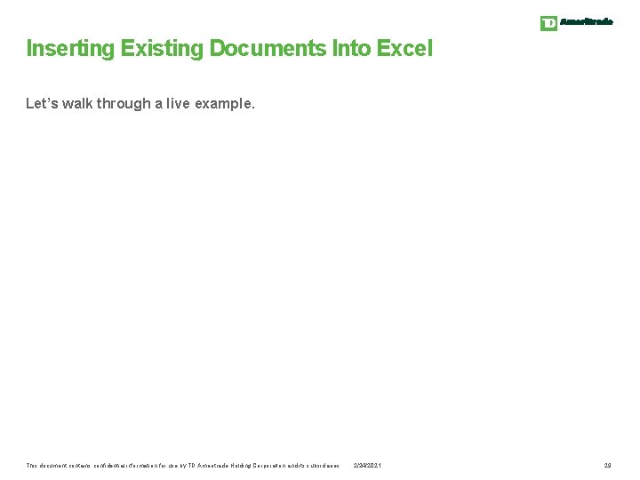 Inserting Existing Documents Into Excel Let’s walk through a live example. This document contains