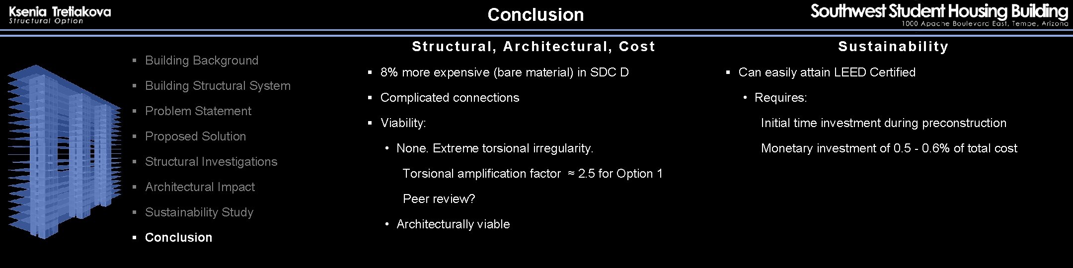 Conclusion § Building Background § Building Structural System § Problem Statement § Proposed Solution