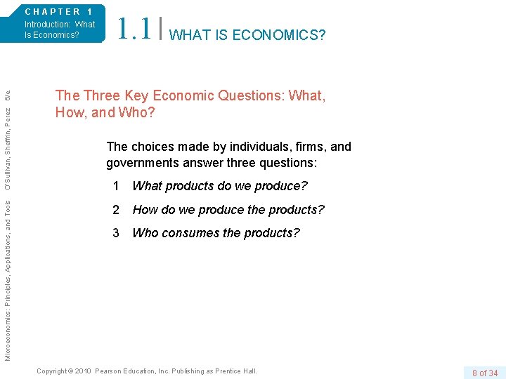 Microeconomics: Principles, Applications, and Tools O’Sullivan, Sheffrin, Perez 6/e. CHAPTER 1 Introduction: What Is