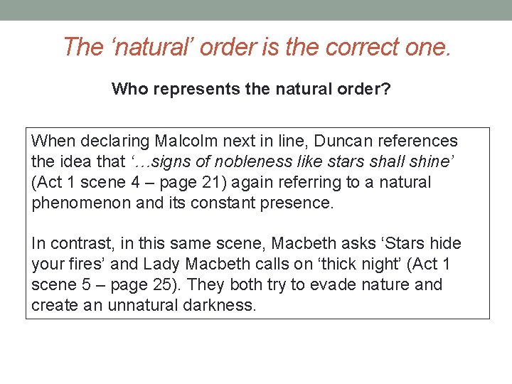 The ‘natural’ order is the correct one. Who represents the natural order? When declaring