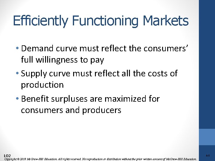 Efficiently Functioning Markets • Demand curve must reflect the consumers’ full willingness to pay