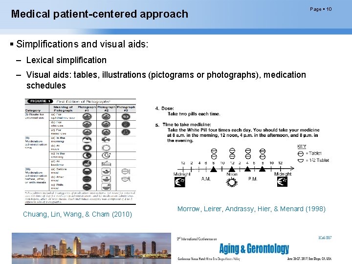 Medical patient-centered approach Page 10 Simplifications and visual aids: – Lexical simplification – Visual