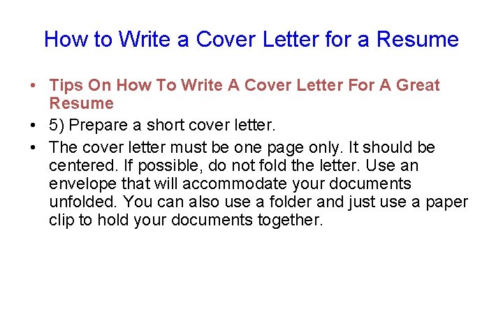 How to Write a Cover Letter for a Resume • Tips On How To