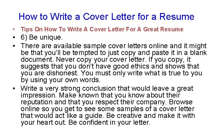 How to Write a Cover Letter for a Resume • Tips On How To