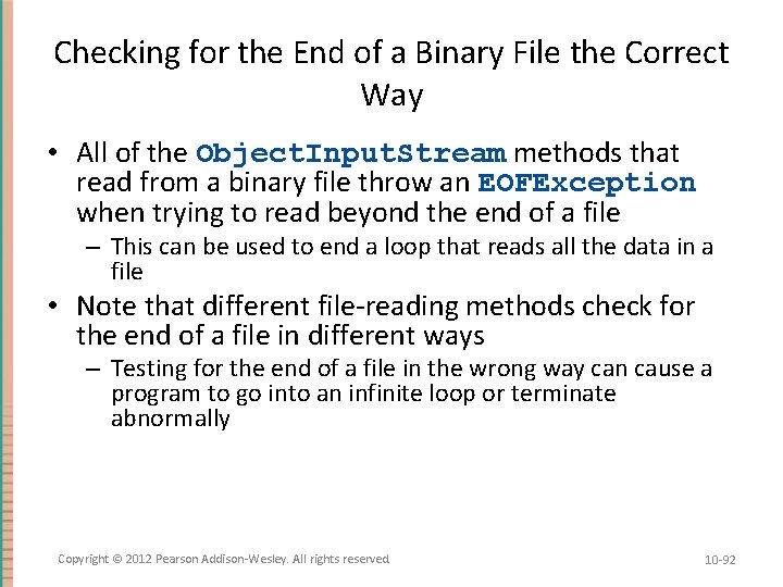 Checking for the End of a Binary File the Correct Way • All of