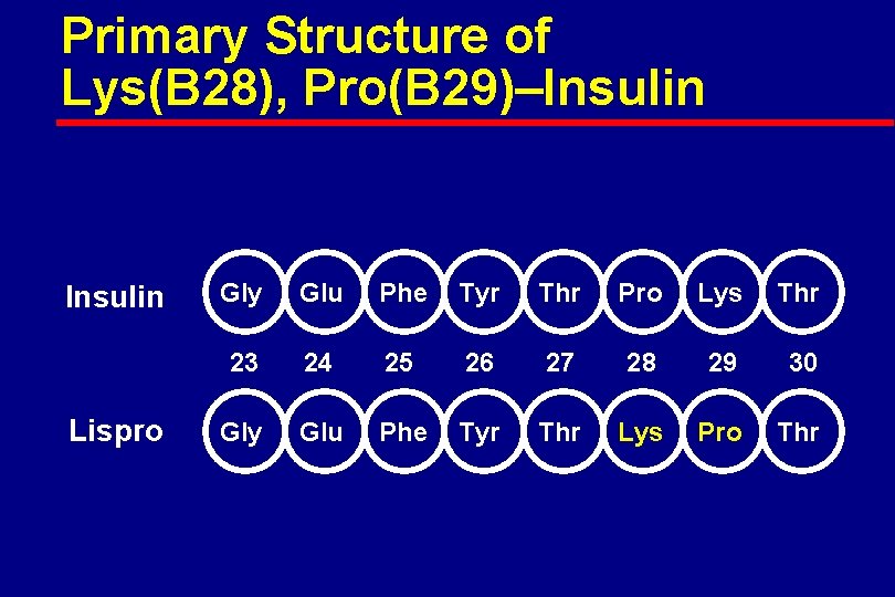 Primary Structure of Lys(B 28), Pro(B 29)–Insulin Lispro Gly Glu Phe Tyr Thr Pro