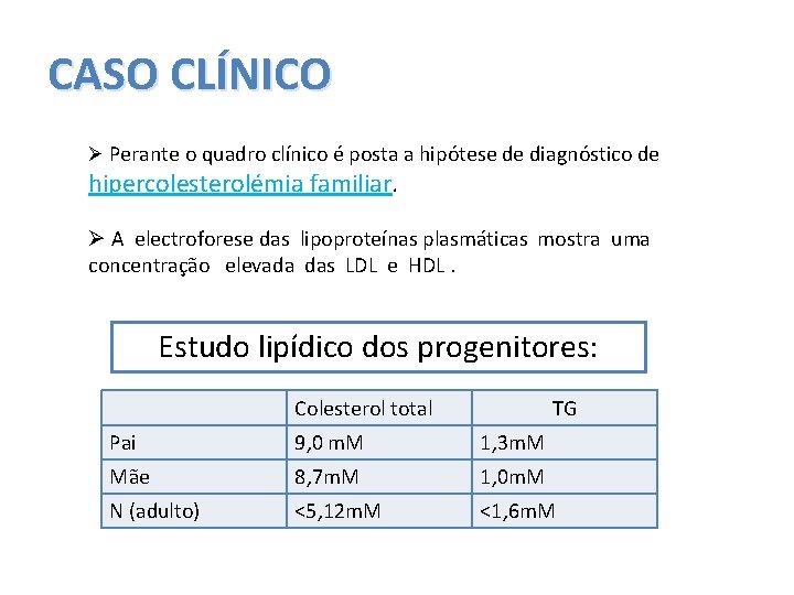 CASO CLÍNICO Ø Perante o quadro clínico é posta a hipótese de diagnóstico de