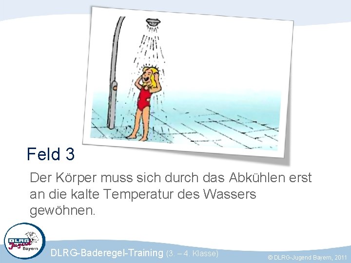 Feld 3 Der Körper muss sich durch das Abkühlen erst an die kalte Temperatur